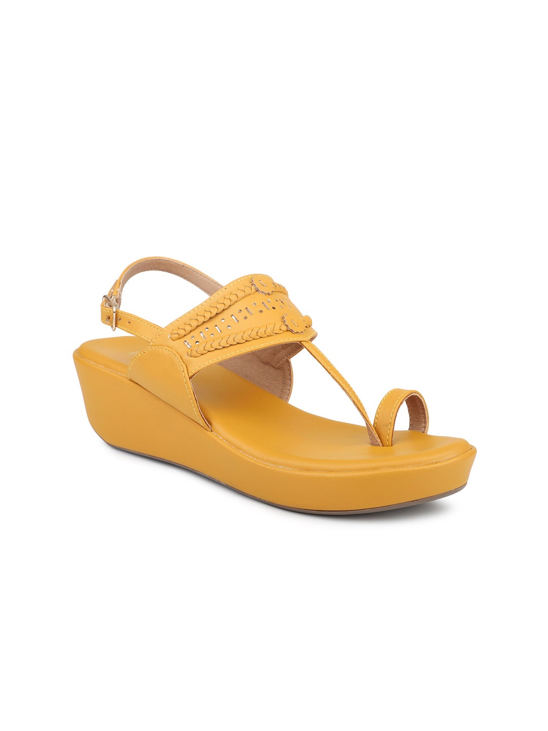 

Inc 5 Braided One Toe Wedges With Buckle Closure, Mustard