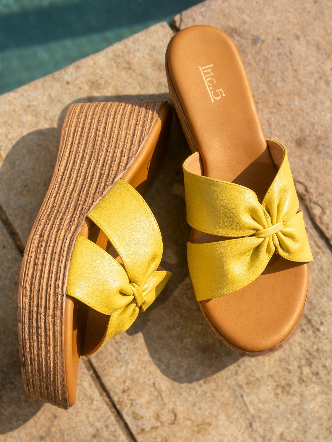 

Inc 5 Open Toe Wedge Heels, Yellow