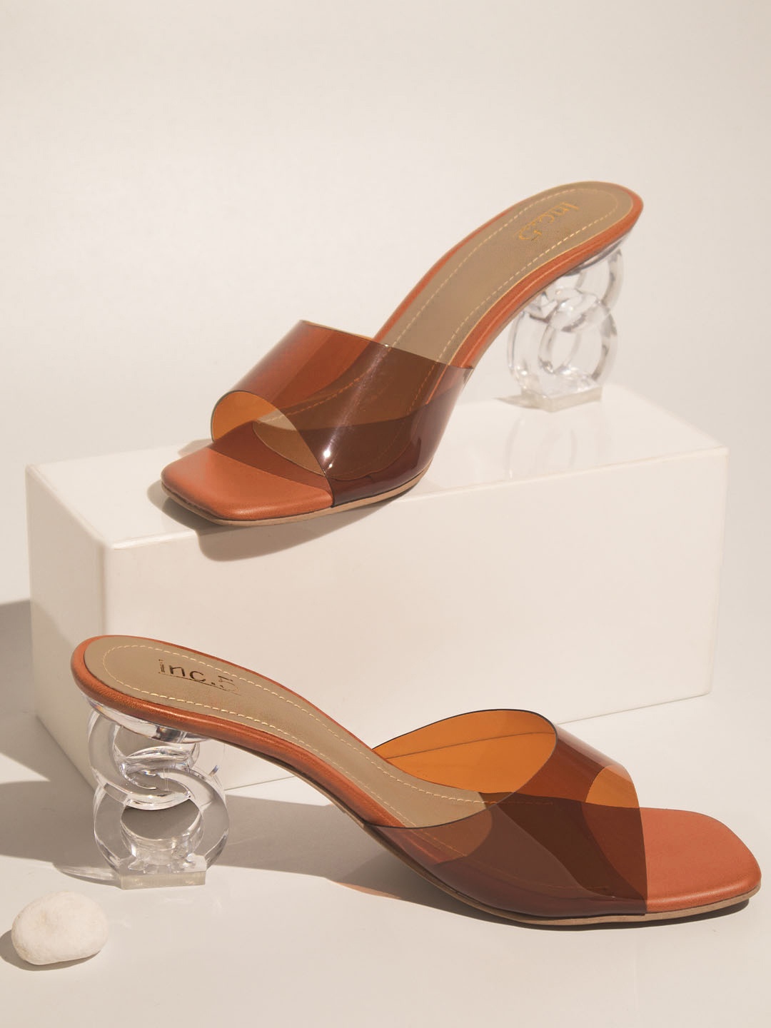 

Inc 5 Open Toe Block Heels, Tan