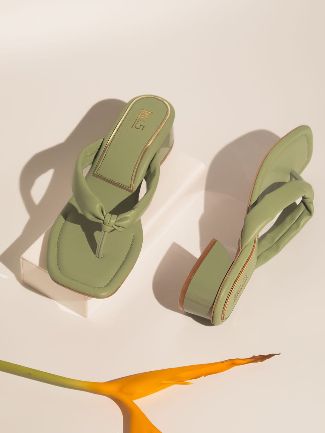 

Inc 5 Open Toe Block Heels, Green