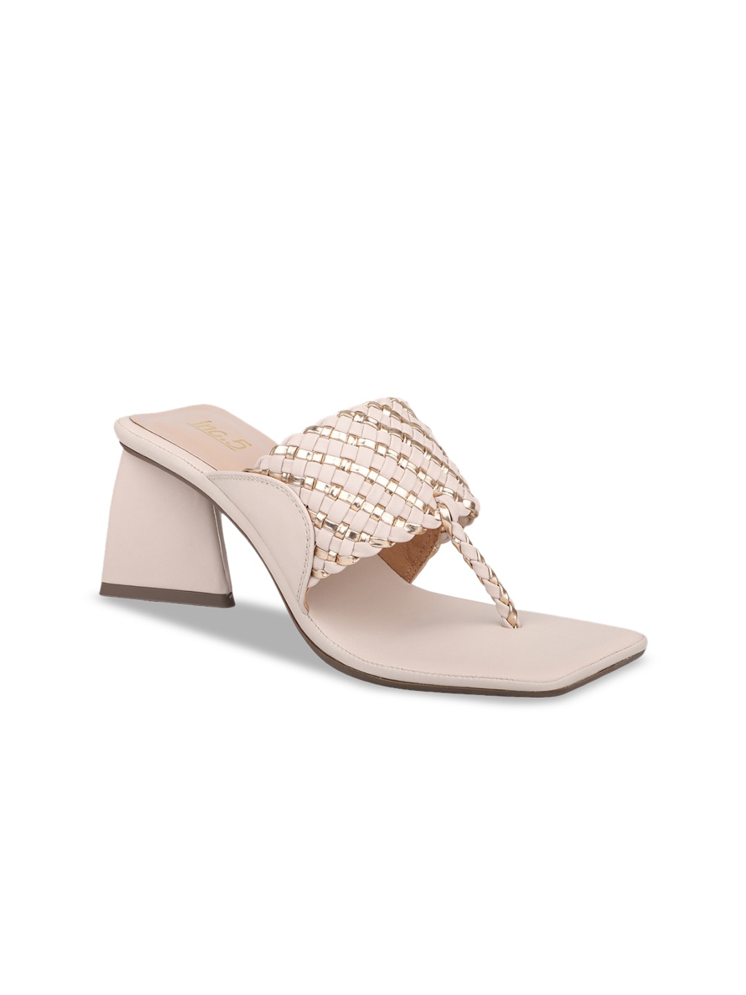 

Inc 5 Textured Open Toe Block Heels, Beige
