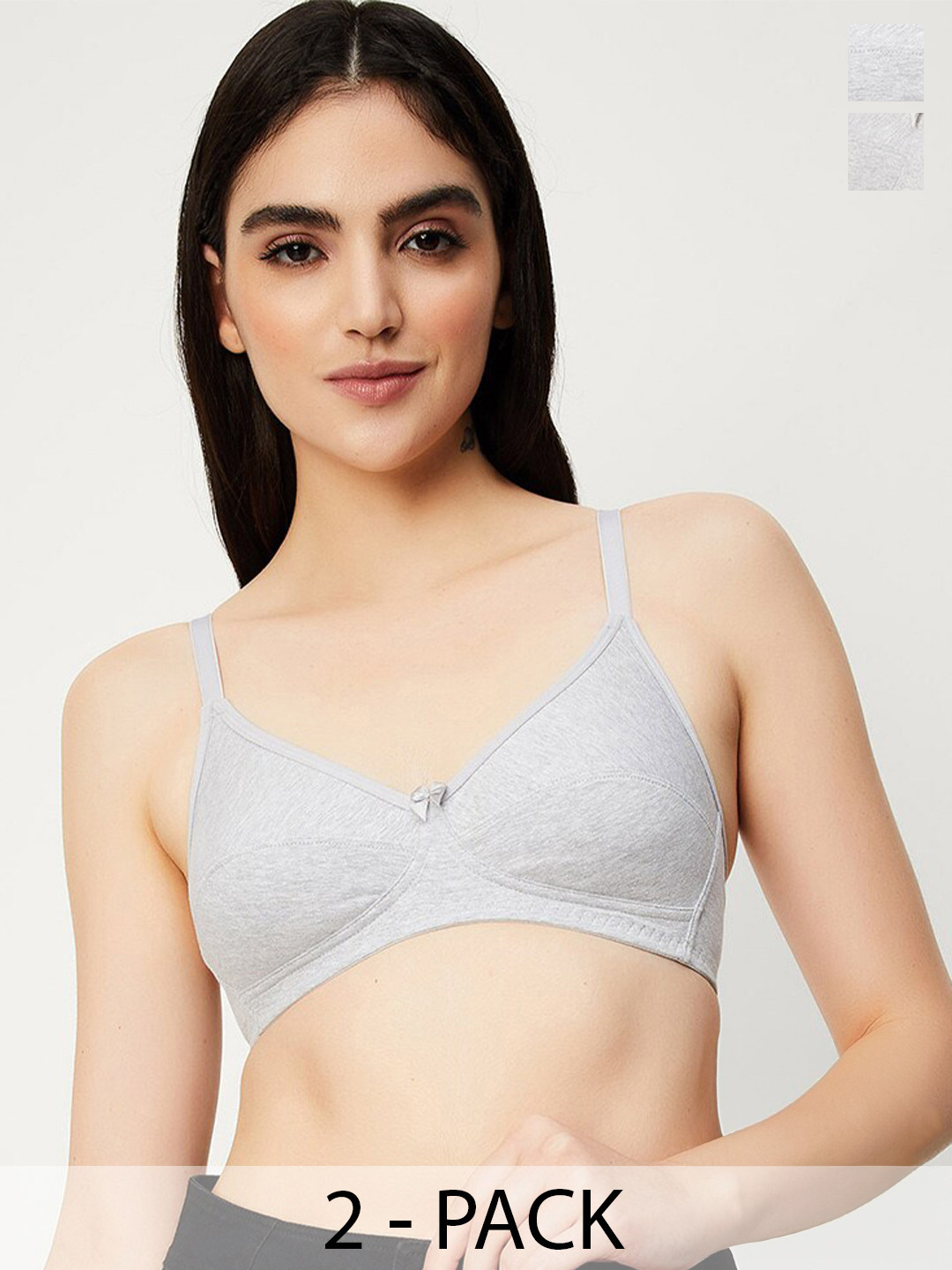

max Pack Of 2 Full Coverage Everyday Bra With All Day Comfort, Grey