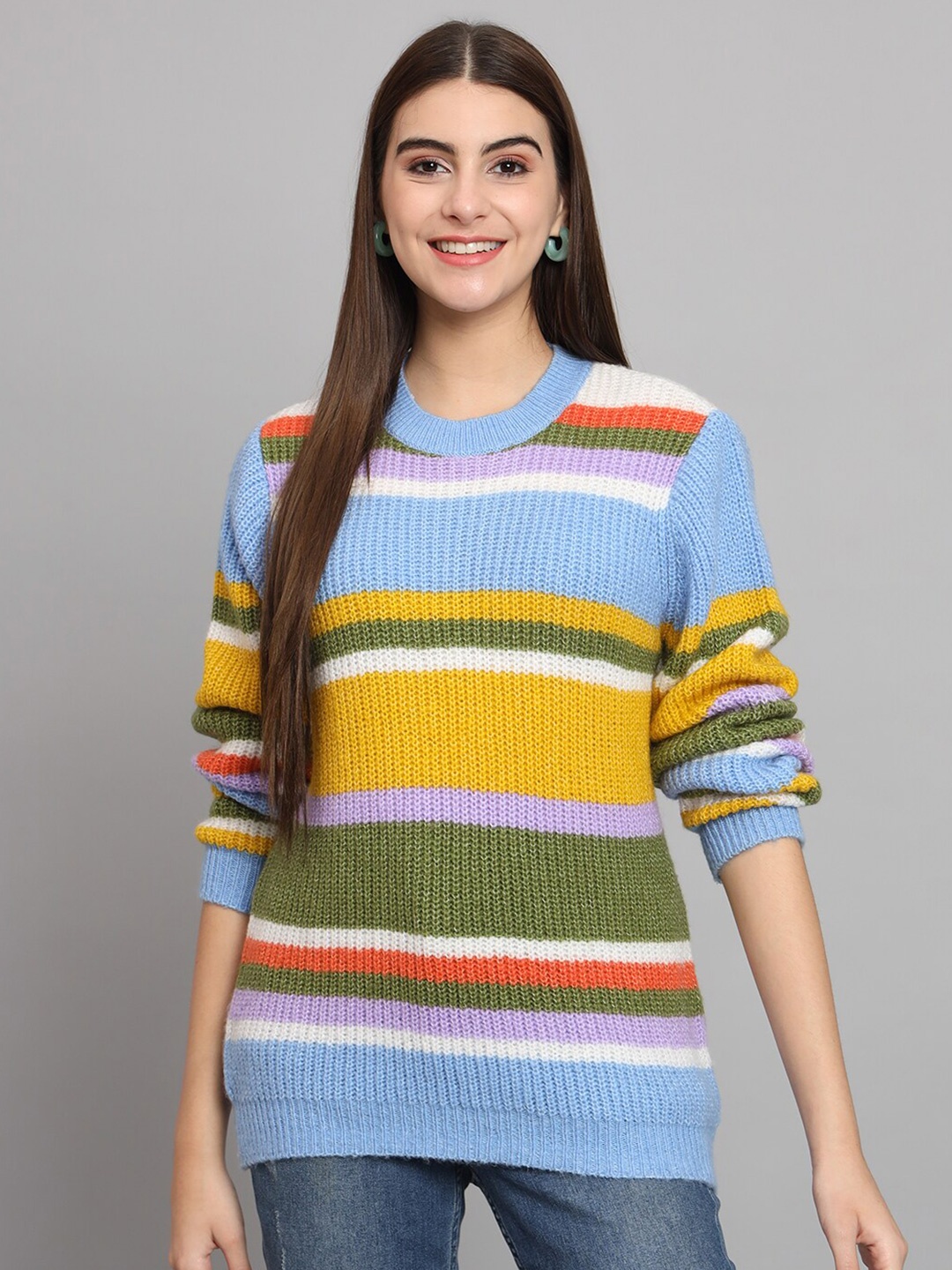 

The Dry State Striped Acrylic Pullover, Blue