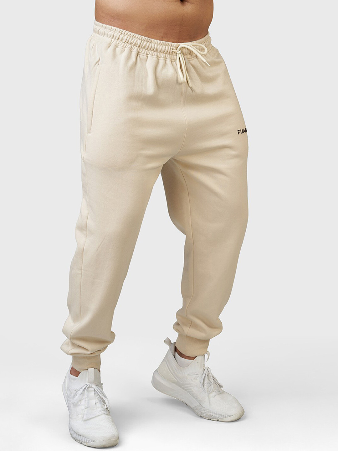 

FUAARK Men Mid-Rise Anti Odour Joggers, Beige