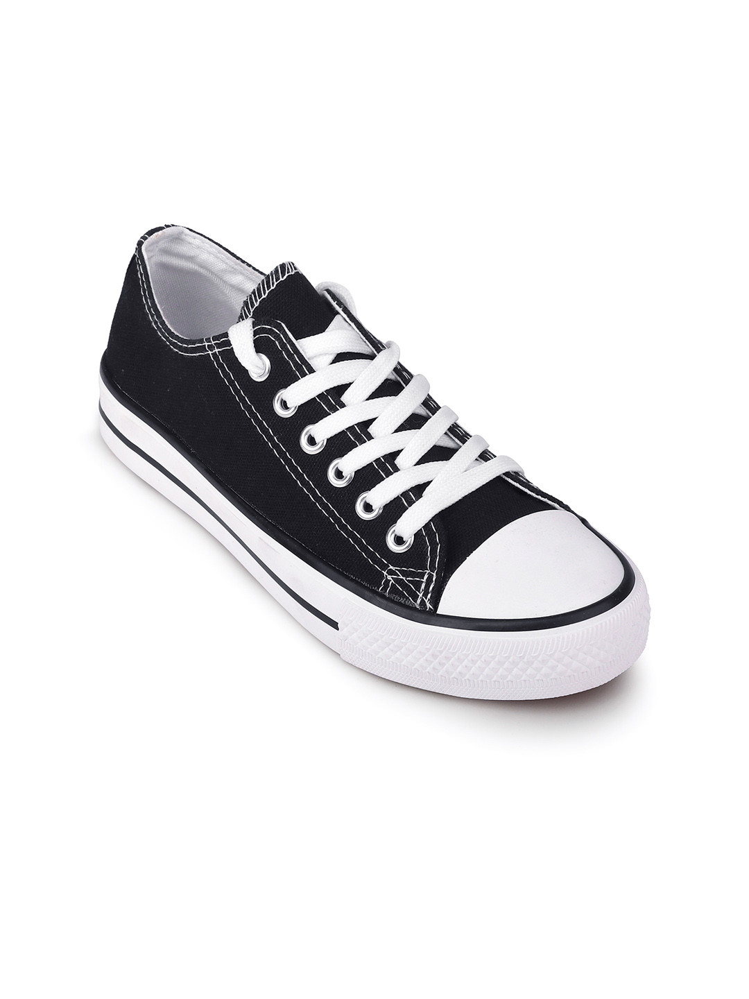 

CASSIEY Women Colourblocked Lightweight Canvas Sneakers, Black