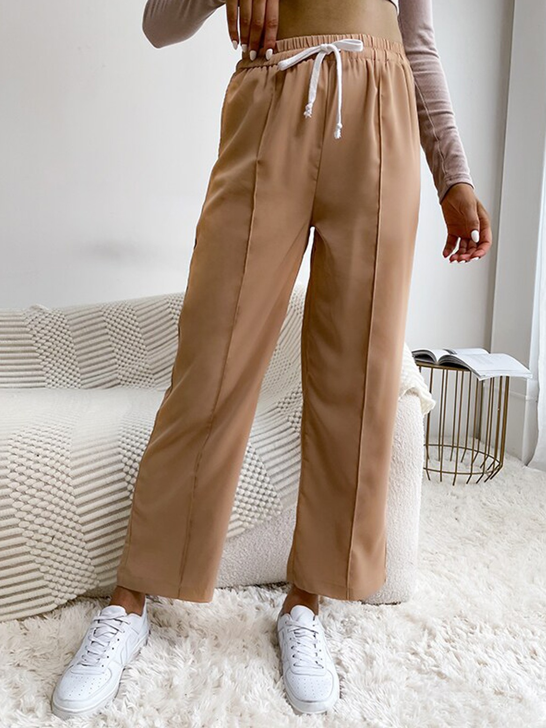 

StyleCast Women Khaki High-Rise Trousers