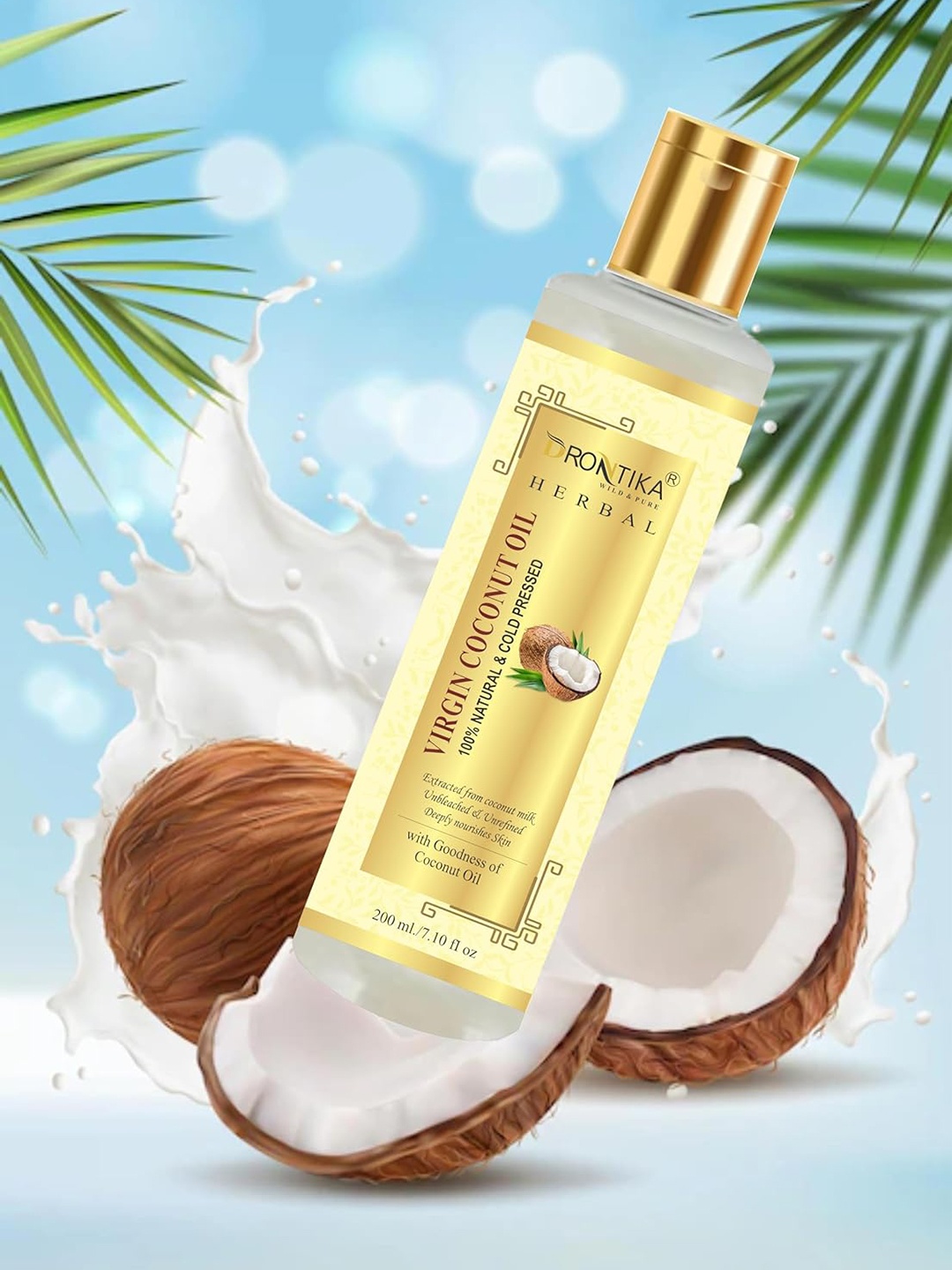 

DRONTIKA Herbal 2Pcs Virgin Coconut Oil 200ml Each, Off white
