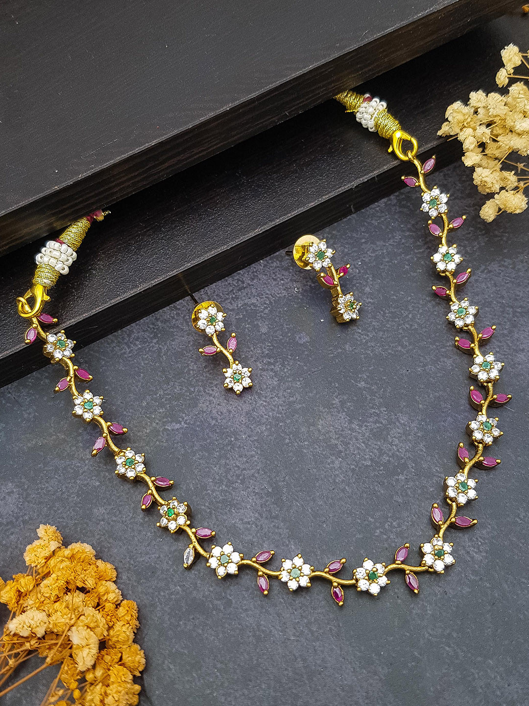 

GRIIHAM Gold-Plated CZ Studded Jewellery Set
