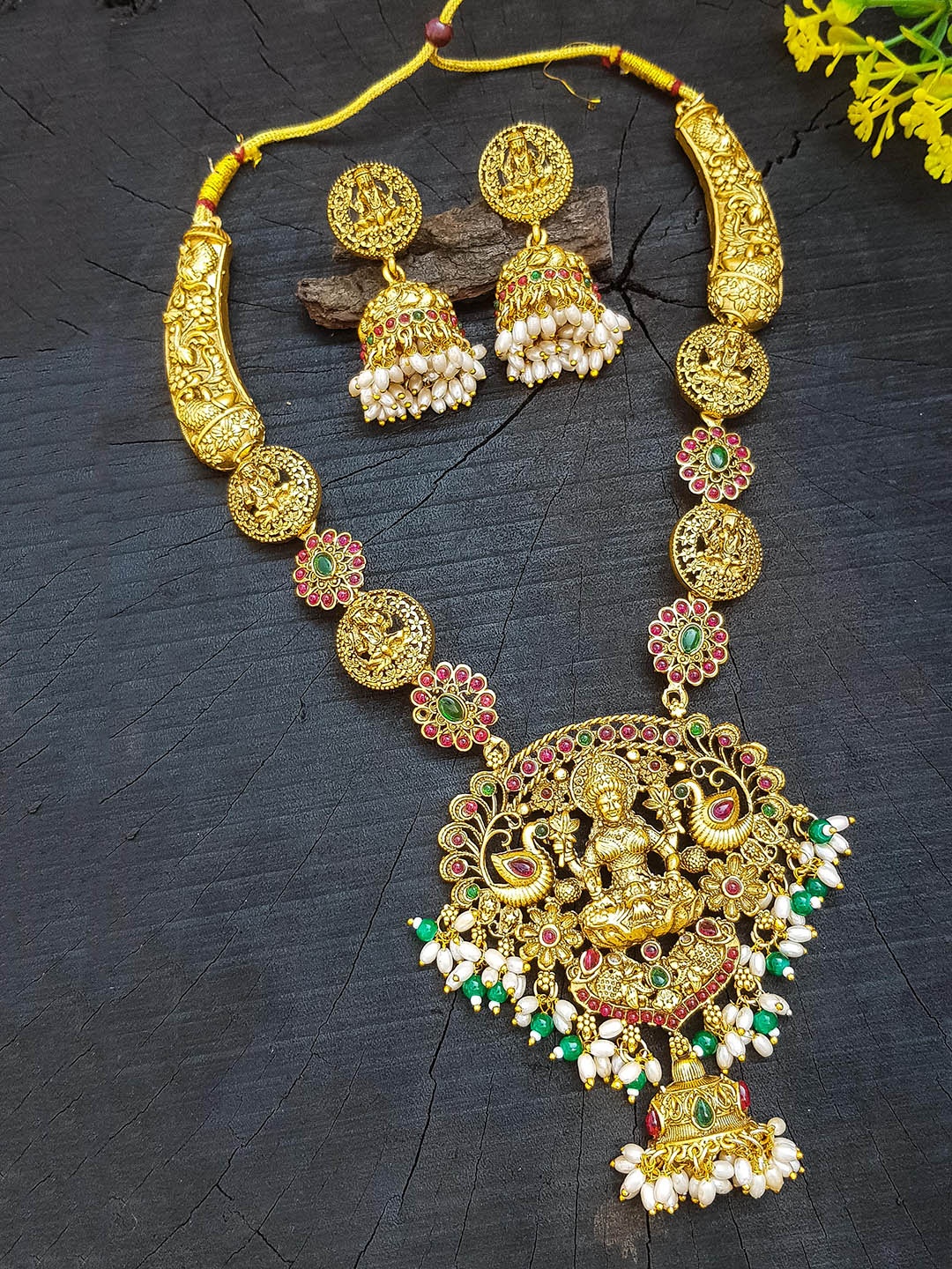 

GRIIHAM Gold-Plated AD Studded Jewellery Set