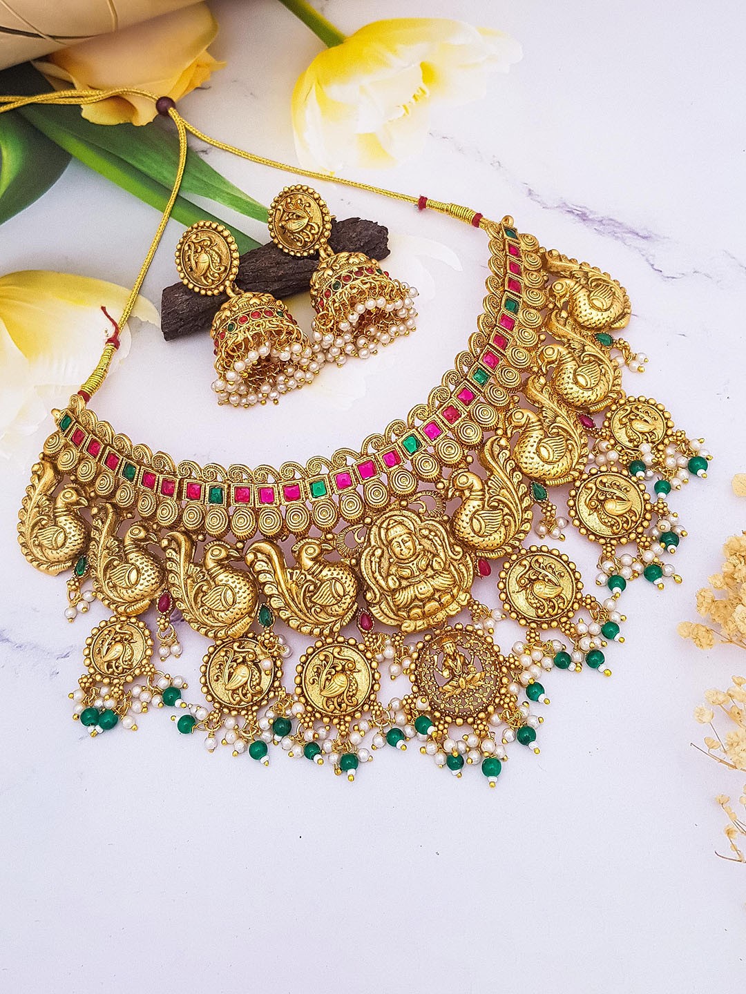 

GRIIHAM Gold-Plated CZ Studded Jewellery Set