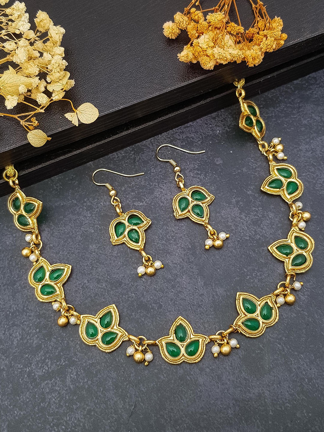 

GRIIHAM Gold-Plated AD Studded Jewellery Set