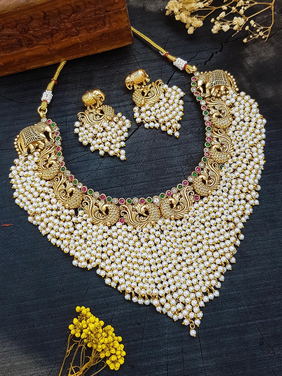 

GRIIHAM Gold-Plated CZ Studded Jewellery Set