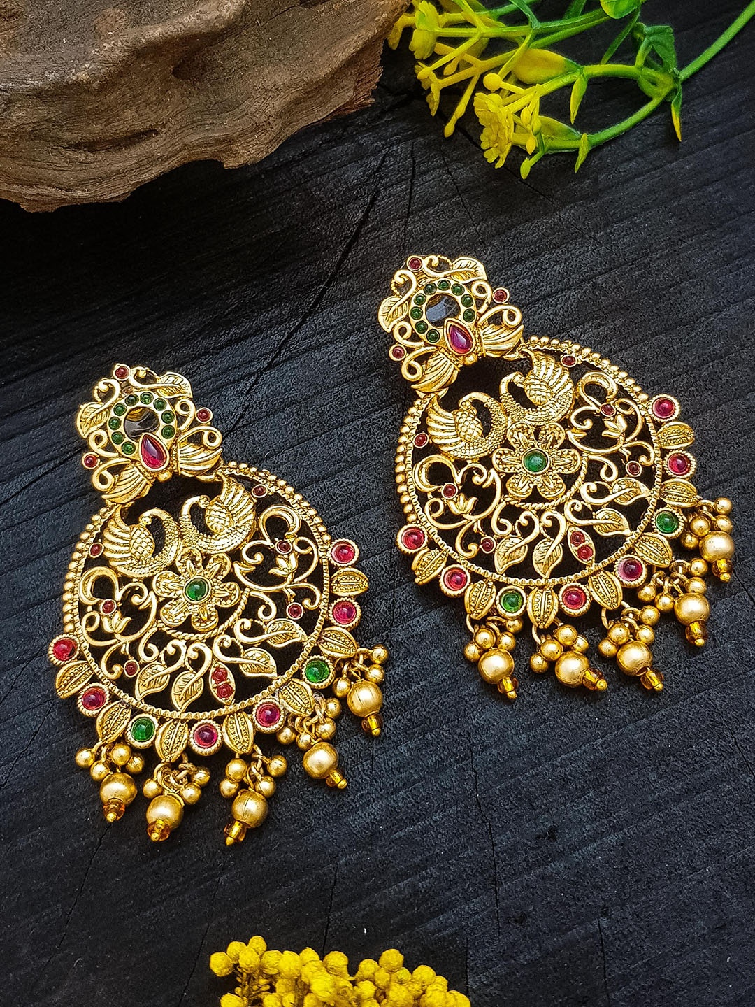 

GRIIHAM Gold-Plated Contemporary Drop Earrings