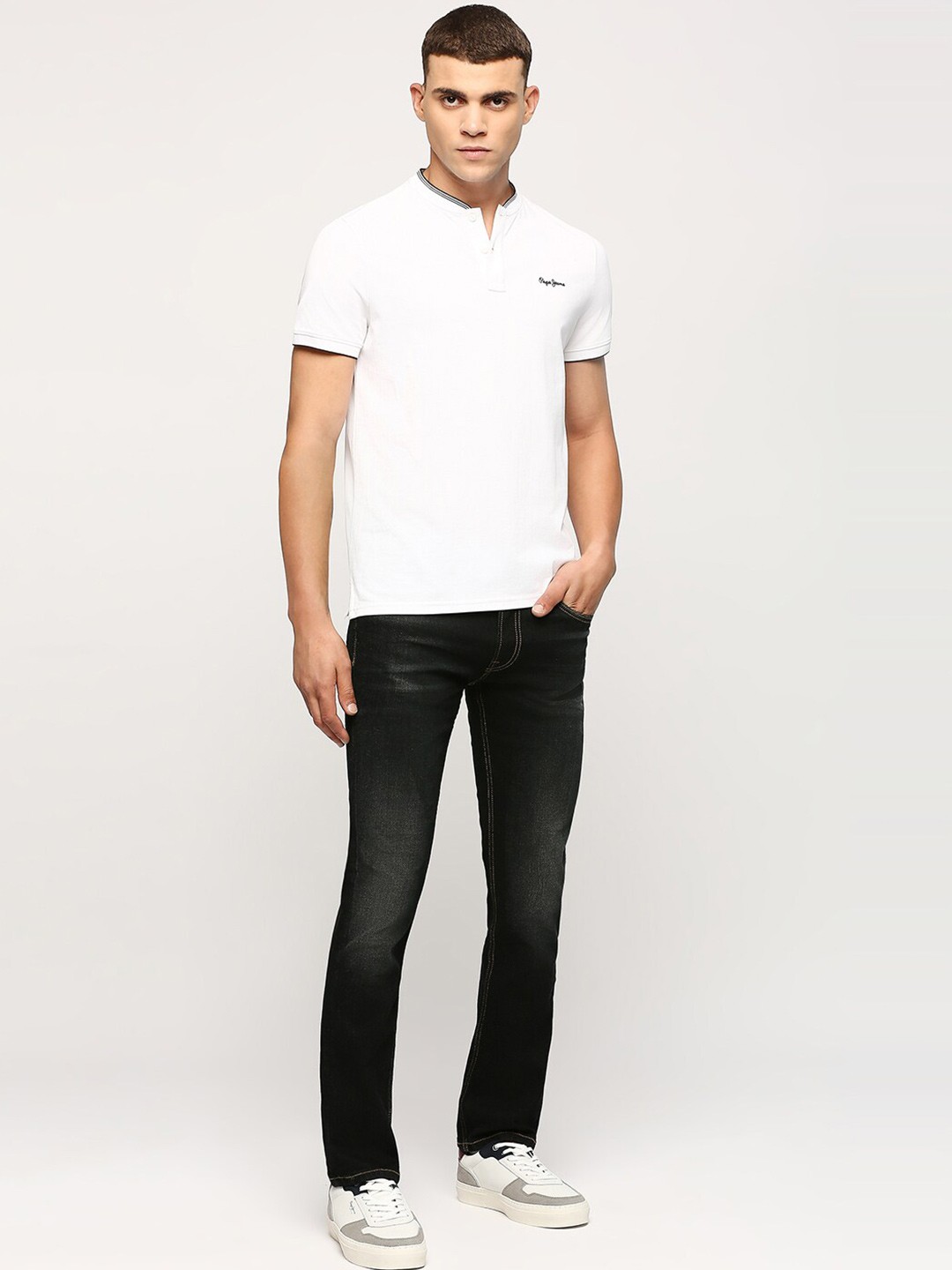 

Pepe Jeans Henley Neck T-shirt, White