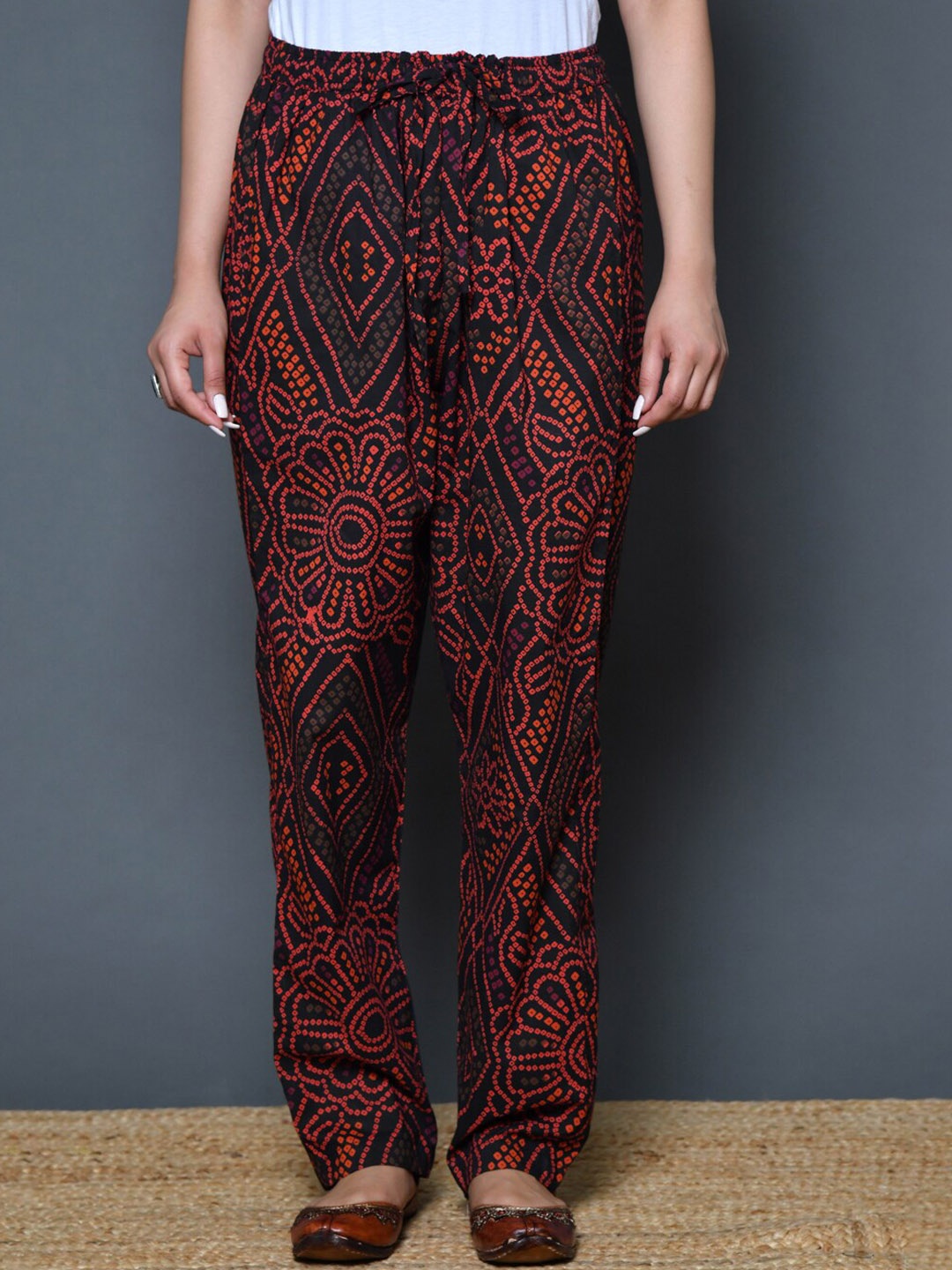 

Jaipuriya Fab Private Limited Women Printed Cotton Lounge Pants, Red
