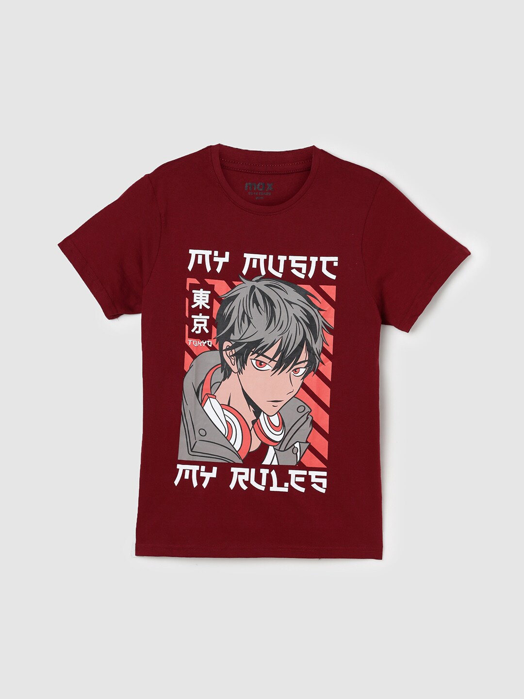 

max Boys Graphic Printed Pure Cotton T-shirt, Red