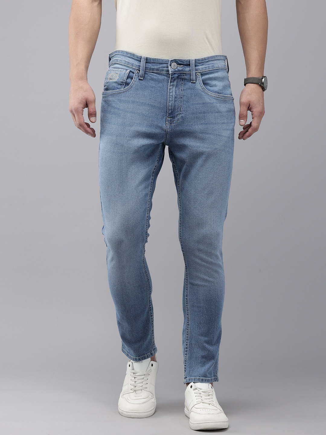 

U.S. Polo Assn. Denim Co. Men Henry Slim Fit Light Fade Stretchable Jeans, Blue