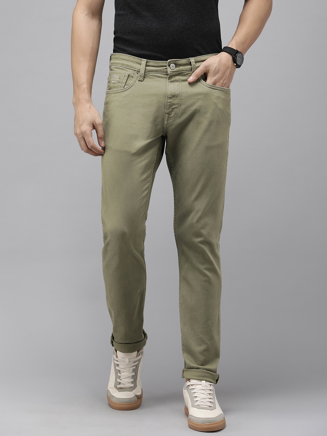 

U.S. Polo Assn. Denim Co. Men Slim Fit Stretchable Jeans, Olive