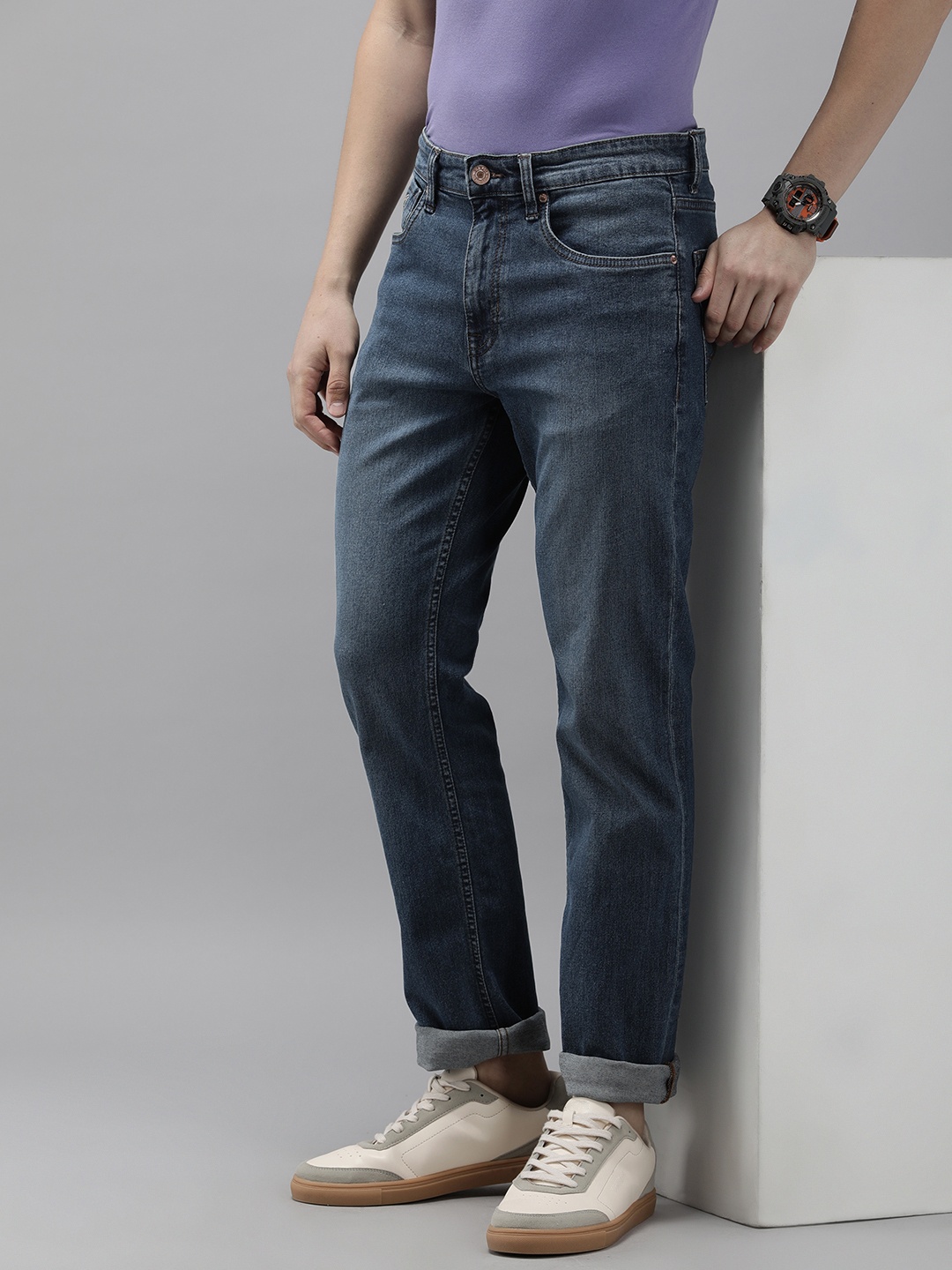 

U.S. Polo Assn. Denim Co. Men Straight Fit Light Fade Stretchable Jeans, Blue