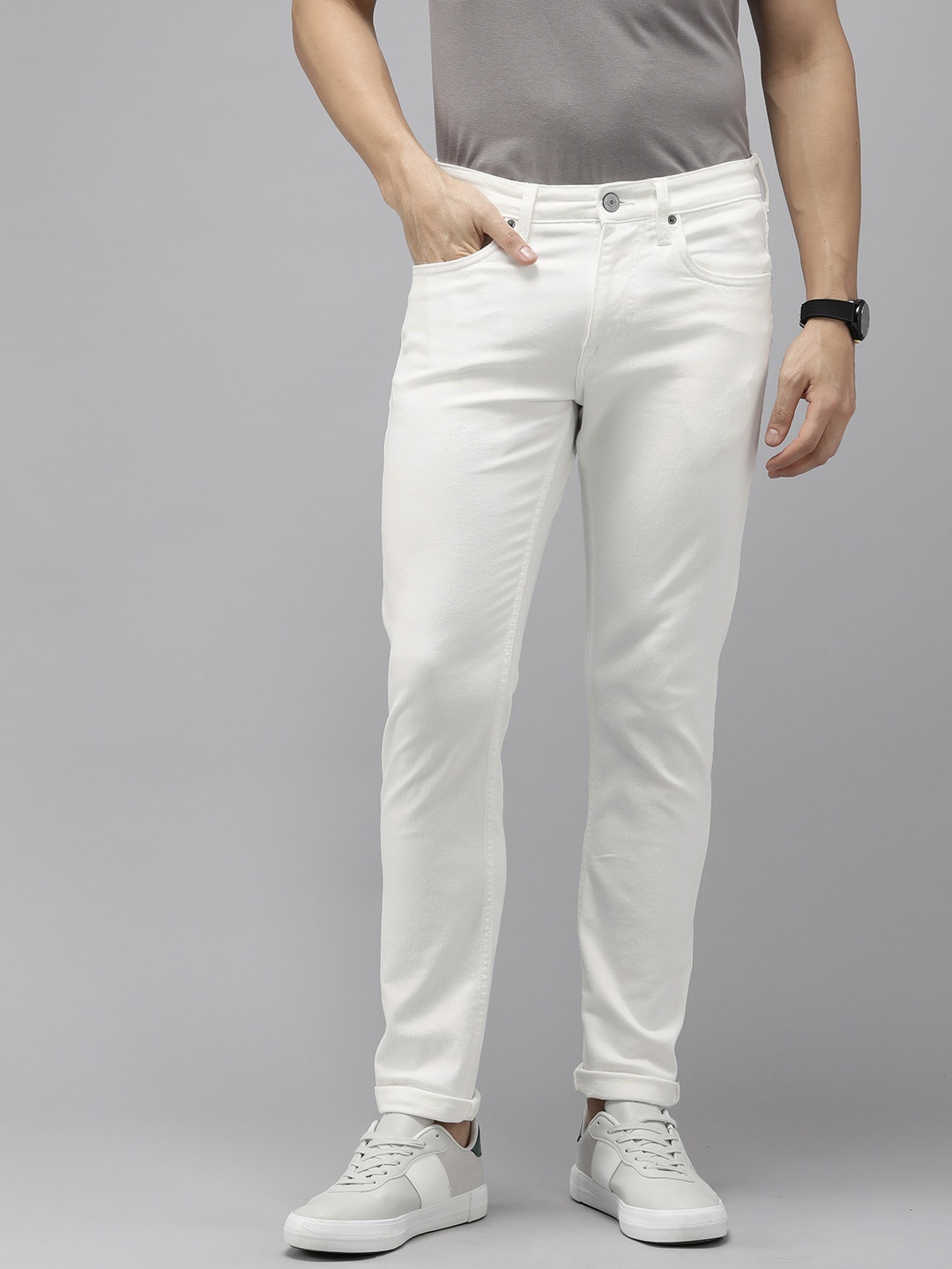 

U.S. Polo Assn. Denim Co. Men Mid Rise Slim Fit Stretchable Jeans, White