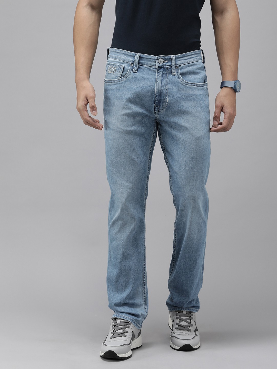 

U.S. Polo Assn. Denim Co. Men Slim Fit Light Fade Stretchable Jeans, Blue