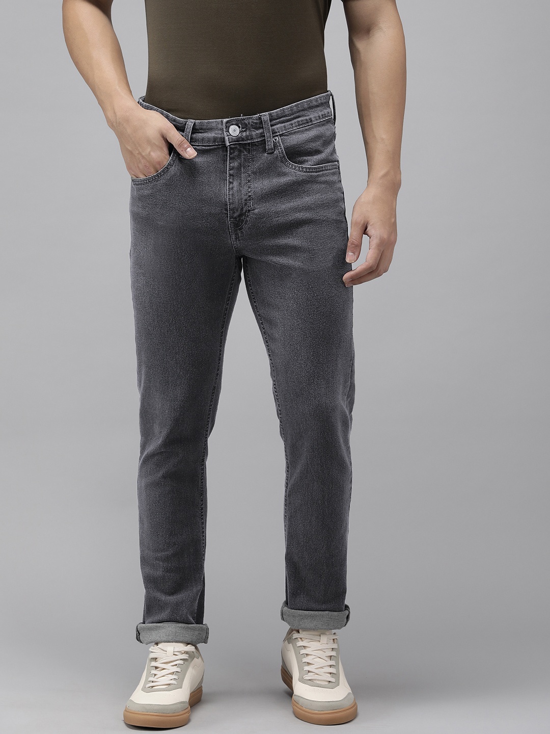

U.S. Polo Assn. Denim Co. Men Skinny Fit Light Fade Stretchable Jeans, Grey