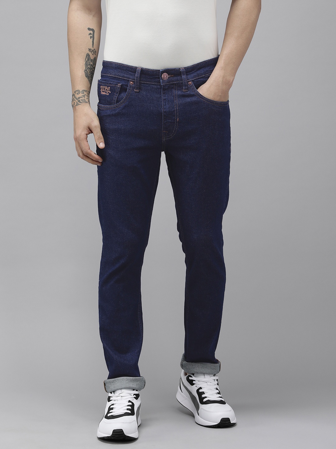 

U.S. Polo Assn. Denim Co. Men Mid Rise Skinny Fit Stretchable Jeans, Blue
