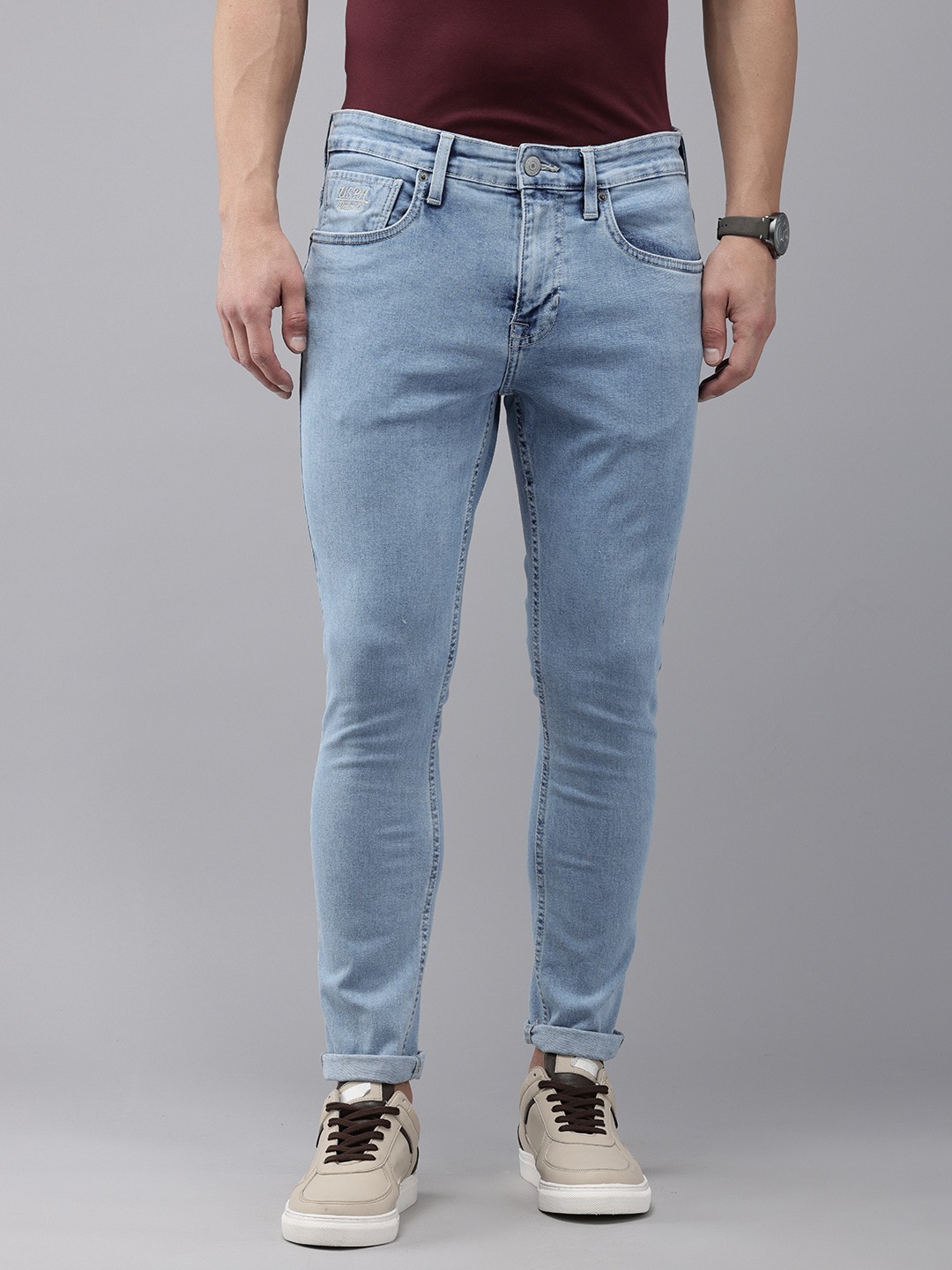 

U.S. Polo Assn. Denim Co. Men Henry Slim Fit Heavy Fade Stretchable Jeans, Blue