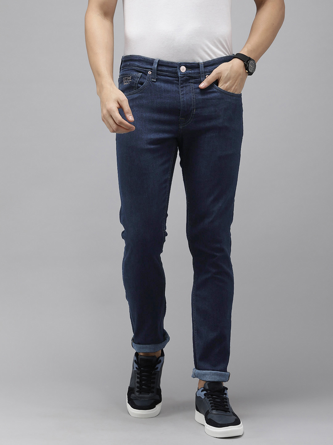 

U.S. Polo Assn. Denim Co. Men Mid Rise Skinny Fit Stretchable Jeans, Blue