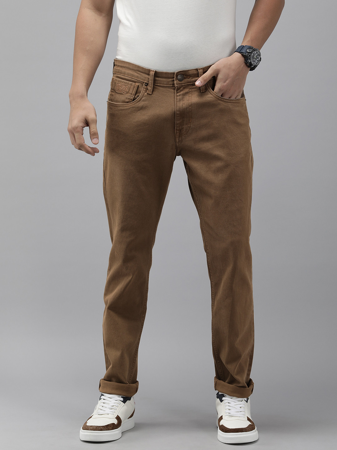 

U.S. Polo Assn. Denim Co. Men Slim Fit Stretchable Jeans, Brown