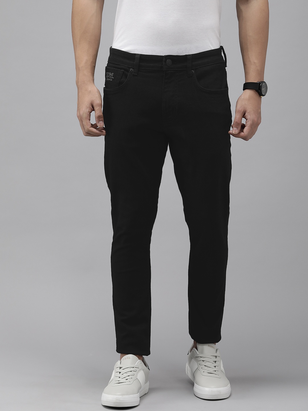 

U.S. Polo Assn. Denim Co. Men Stretchable Mid-Rise Jeans, Black