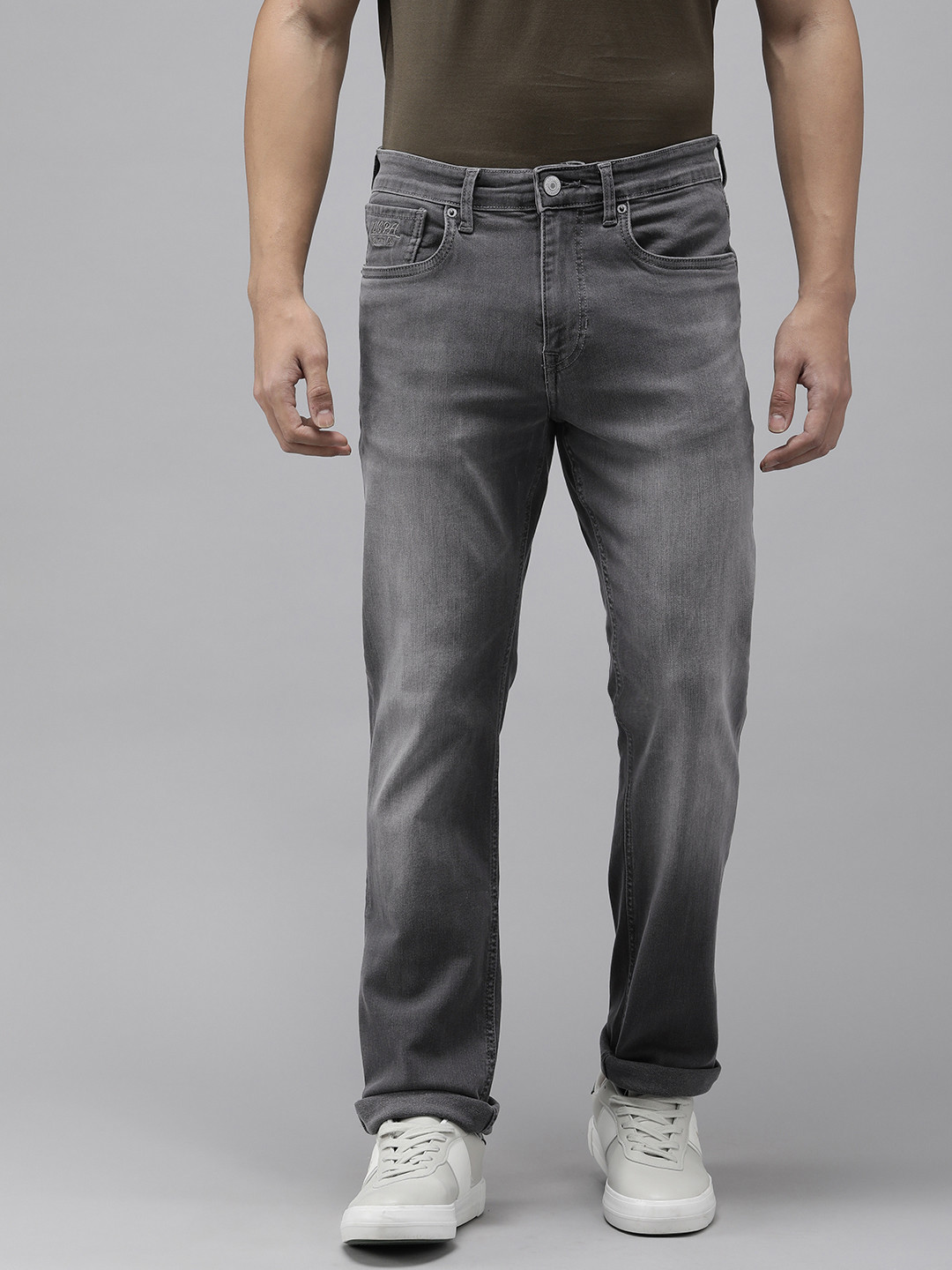 

U.S. Polo Assn. Denim Co. Men Slim Fit Heavy Fade Stretchable Jeans, Grey