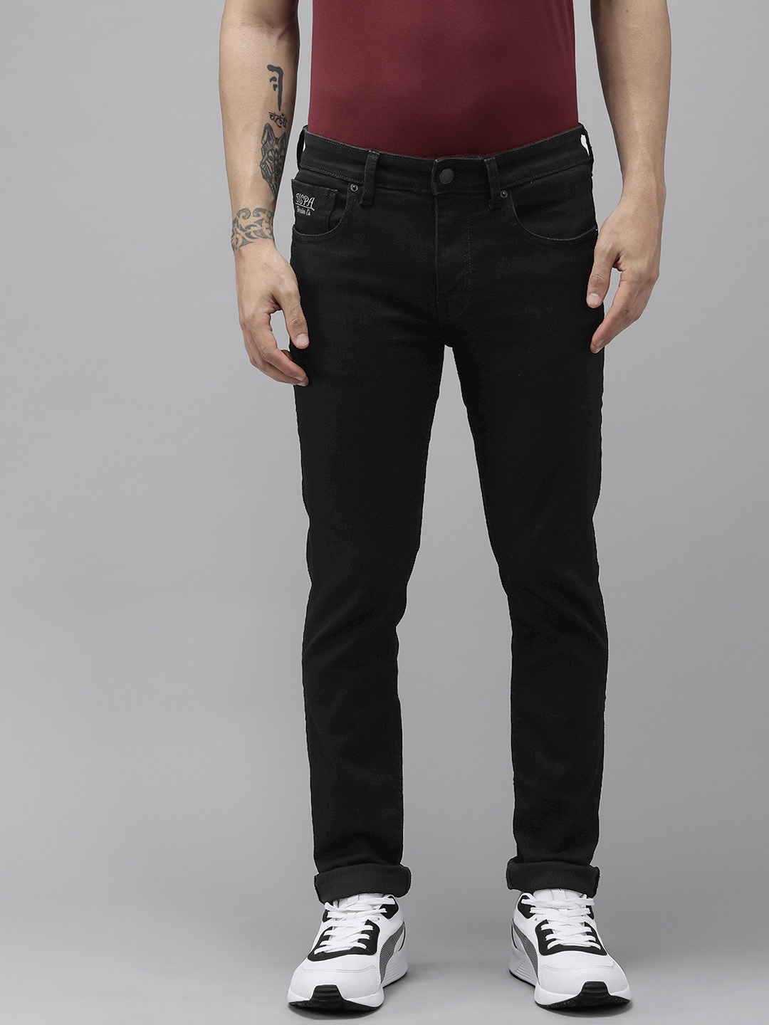 

U.S. Polo Assn. Denim Co. Men Mid Rise Skinny Fit Stretchable Jeans, Black