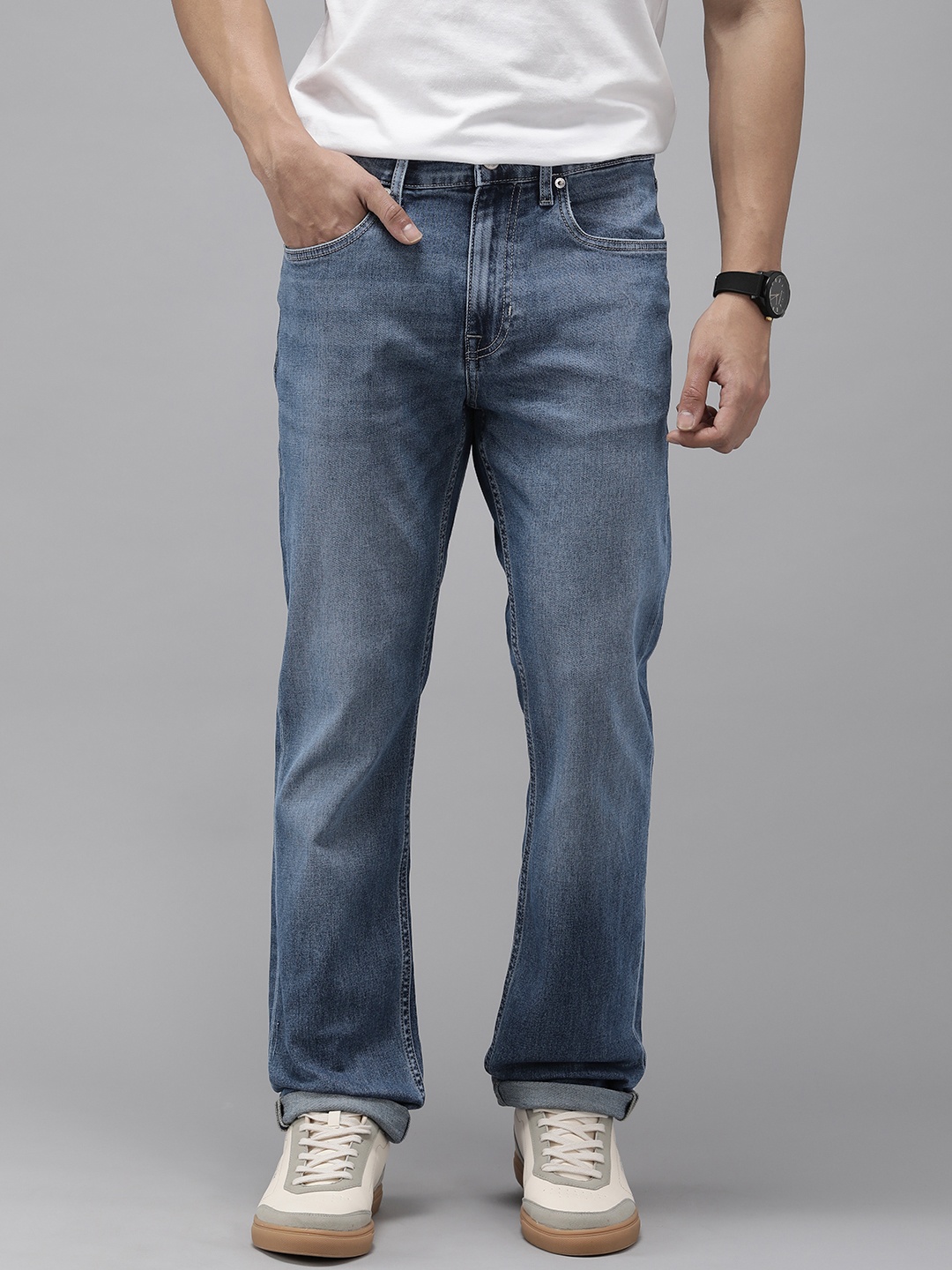 

U.S. Polo Assn. Denim Co. Men Slim Fit Heavy Fade Stretchable Jeans, Blue