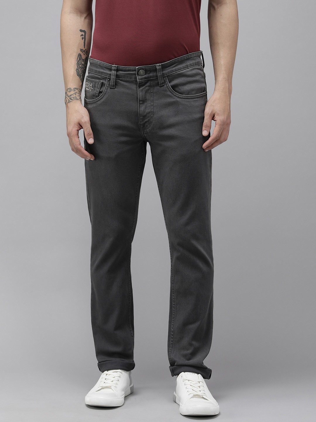 

U.S. Polo Assn. Denim Co. Men Mid Rise Skinny Fit Light Fade Stretchable Jeans, Grey