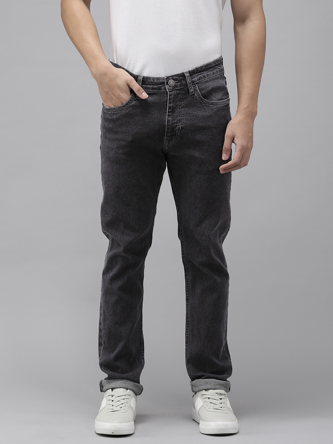 

U.S. Polo Assn. Denim Co. Men Mid Rise Slim Fit Light Fade Stretchable Jeans, Grey