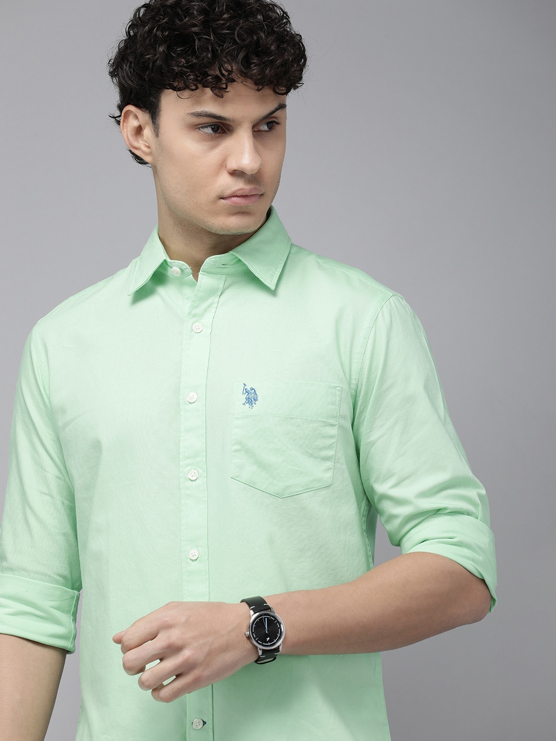 

U.S. Polo Assn. Pure Cotton Tailored Fit Casual Shirt, Green