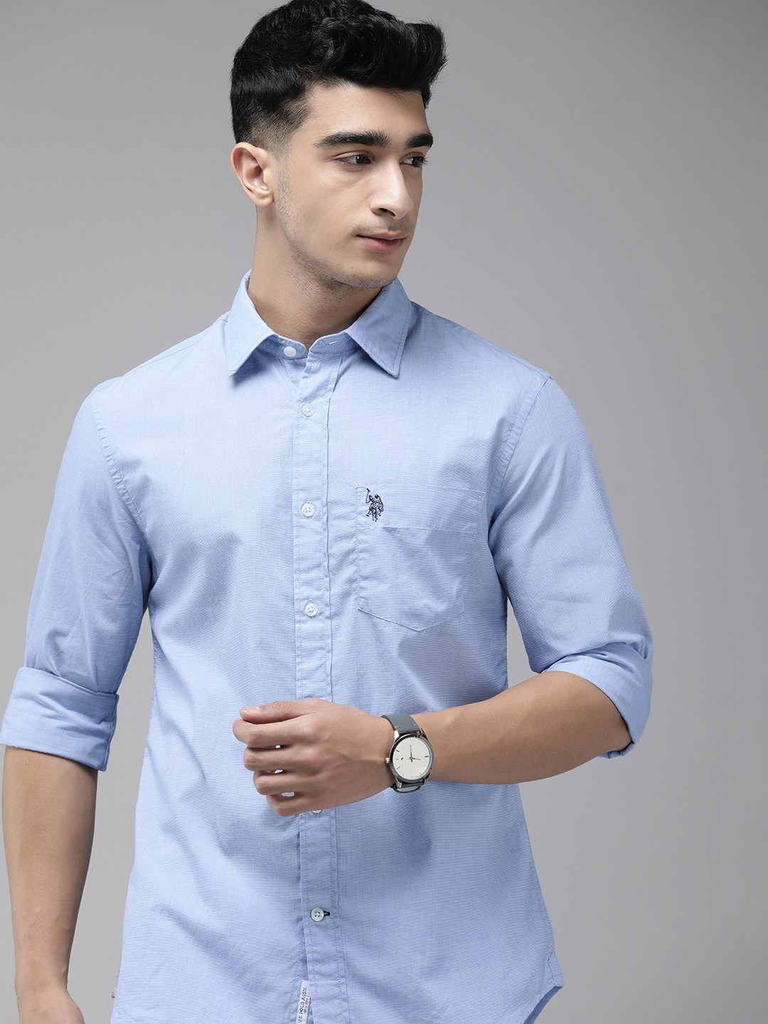

U.S. Polo Assn. Pure Cotton Tailored Fit Casual Shirt, Blue