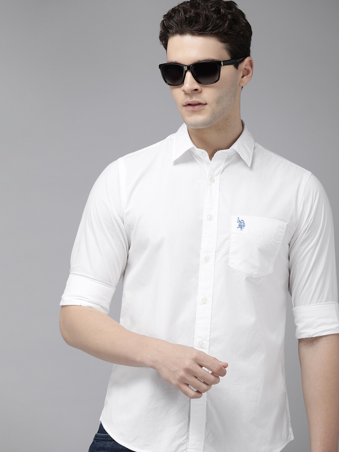 

U.S. Polo Assn. Pure Cotton Tailored Fit Opaque Casual Shirt, White