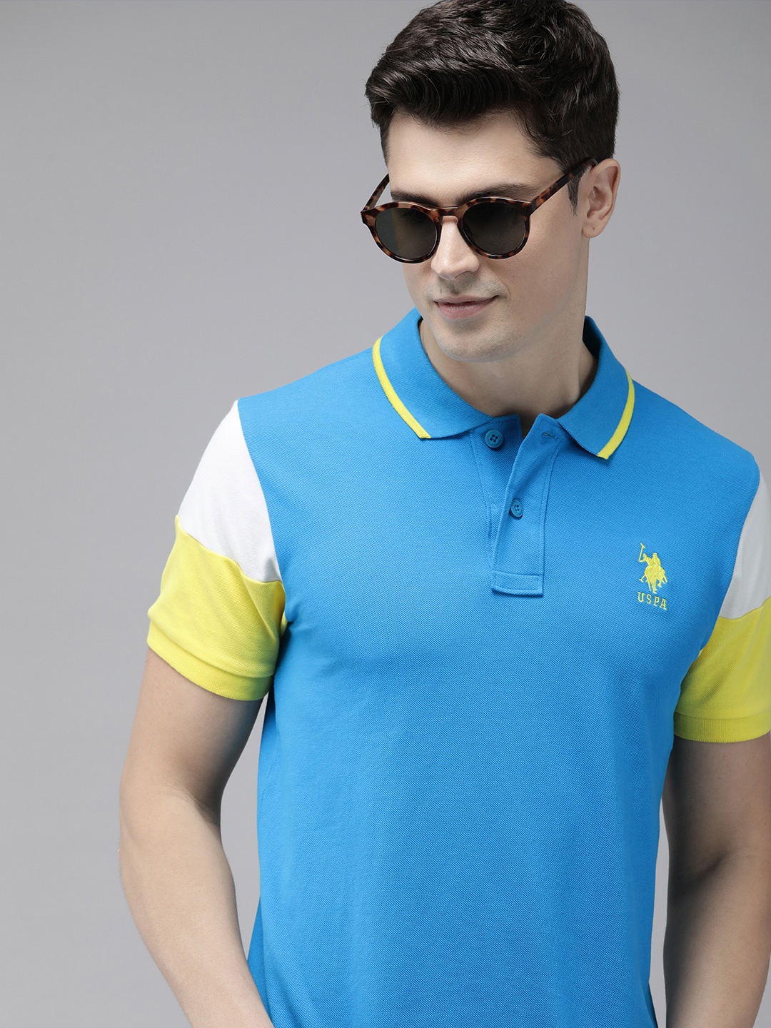 

U.S. Polo Assn. Polo Collar Pure Cotton Slim Fit T-shirt, Blue