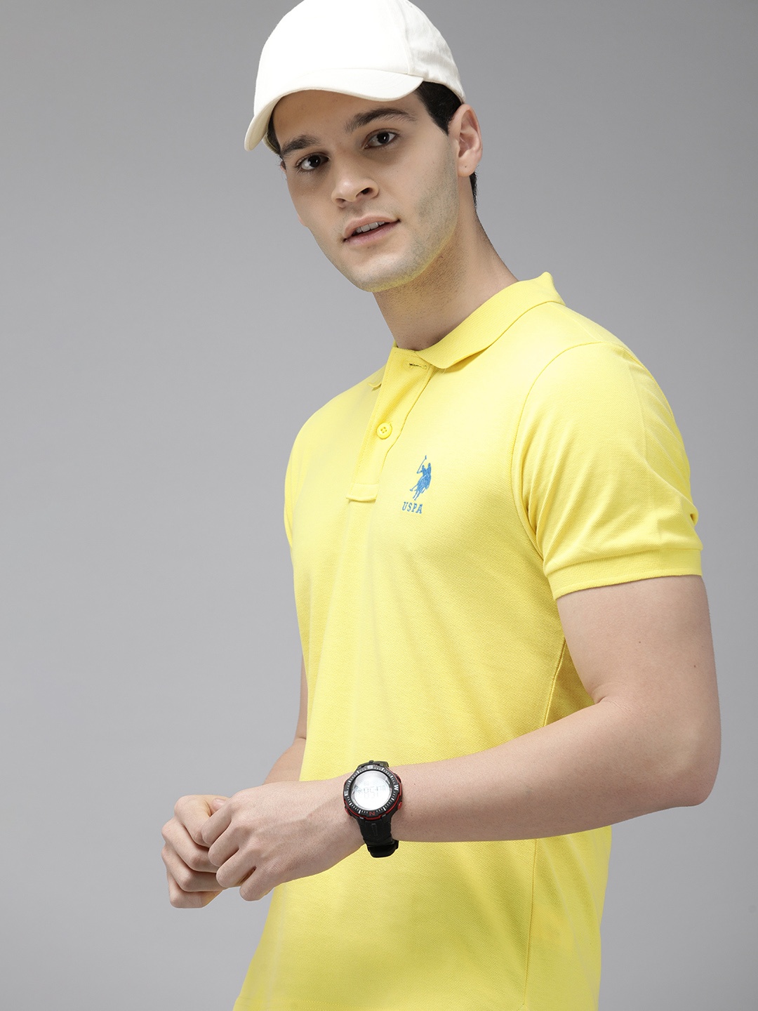

U.S. Polo Assn. Polo Collar Pure Cotton Slim Fit T-shirt, Yellow