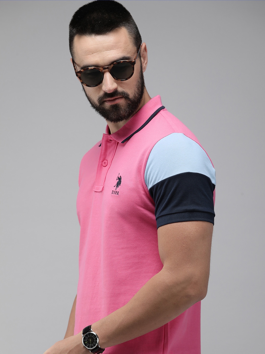 

U.S. Polo Assn. Polo Collar Pure Cotton Slim Fit T-shirt, Pink