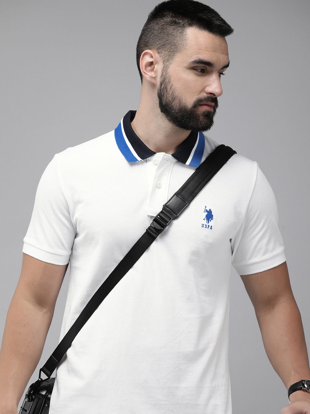 

U.S. Polo Assn. Polo Collar Pure Cotton Slim Fit T-shirt, White