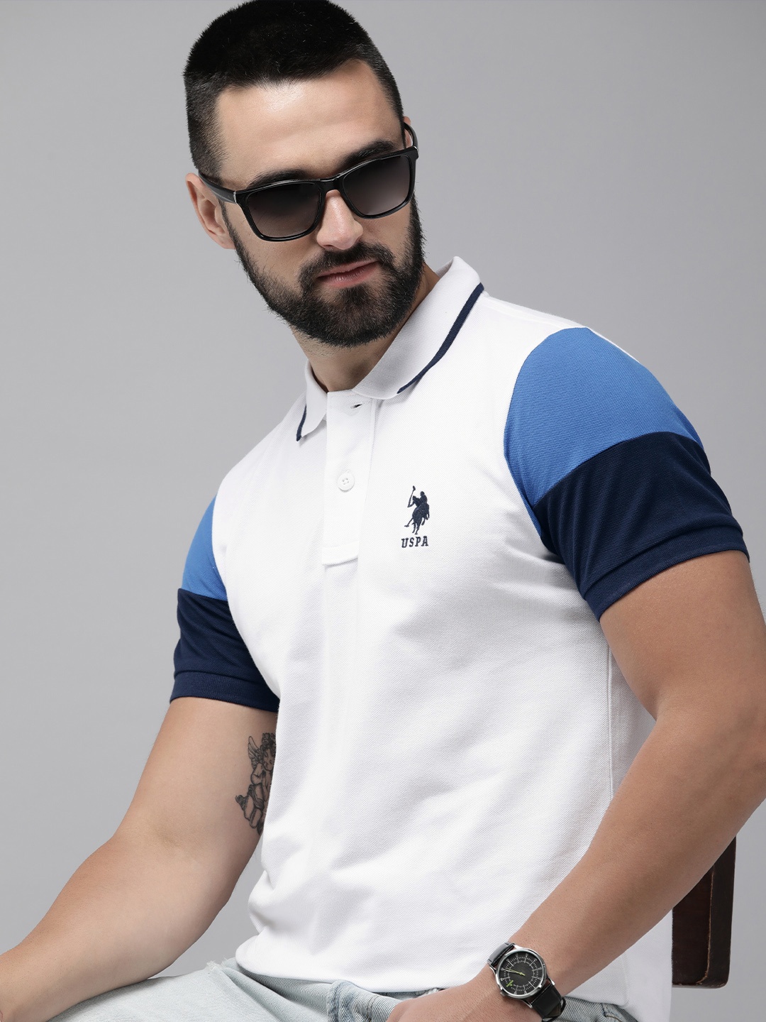 

U.S. Polo Assn. Polo Collar Pure Cotton Slim Fit T-shirt, White