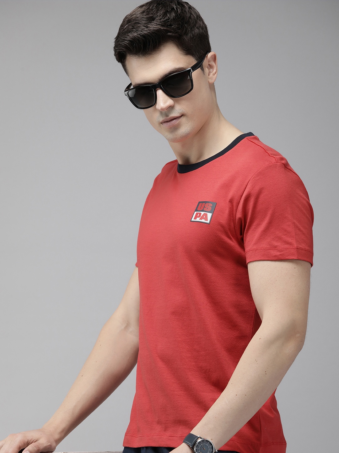 

U.S. Polo Assn. Brand Logo Pure Cotton Slim Fit T-shirt, Red