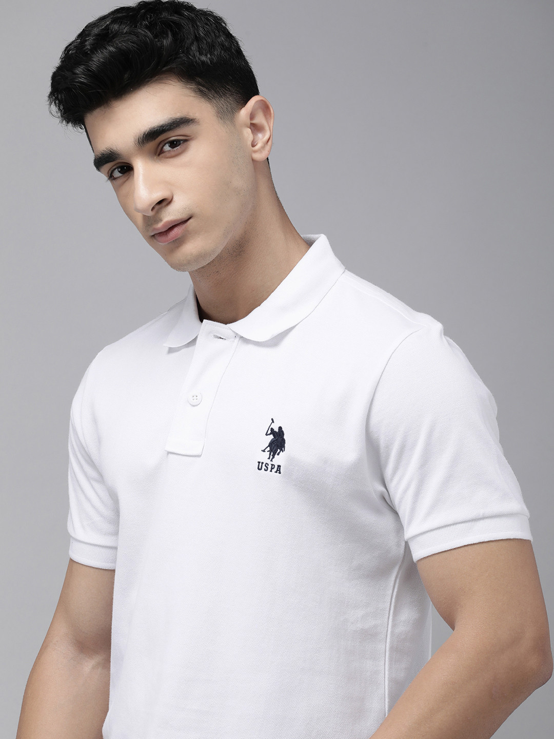 

U.S. Polo Assn. Polo Collar Pure Cotton Slim Fit T-shirt, White
