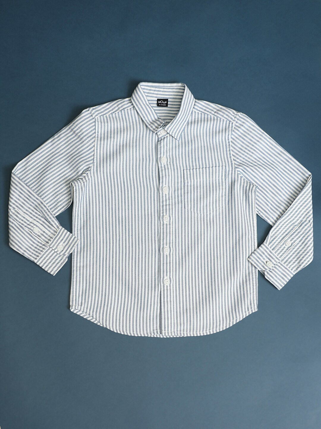 

Hoop Boys Striped Casual Shirt, White