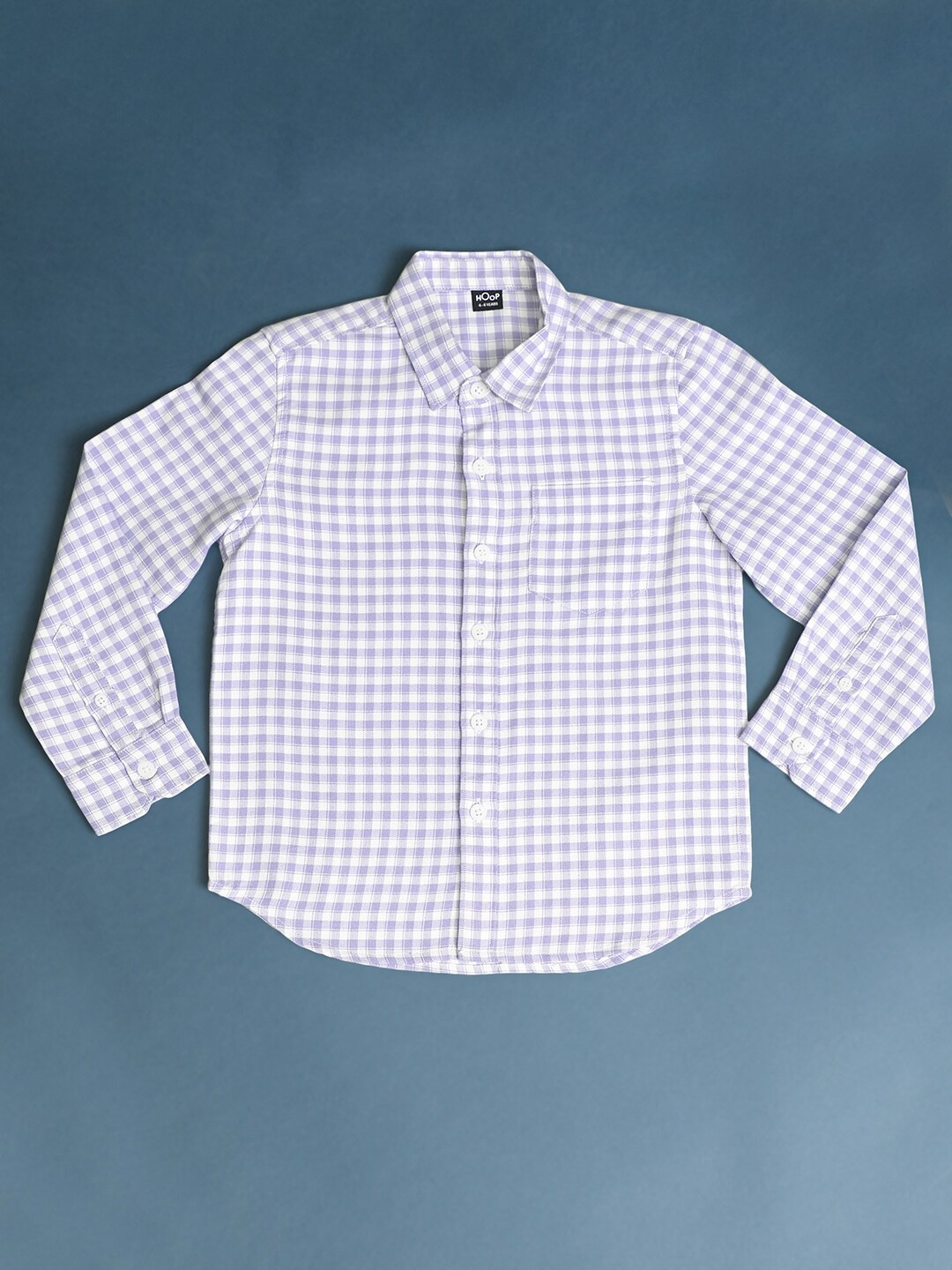 

Hoop Boys Regular Fit Gingham Checks Casual Shirt, Lavender