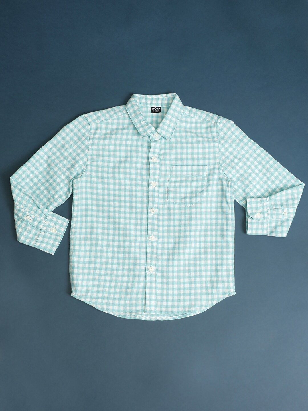 

Hoop Boys Regular Fit Gingham Checked Casual Shirt, Green