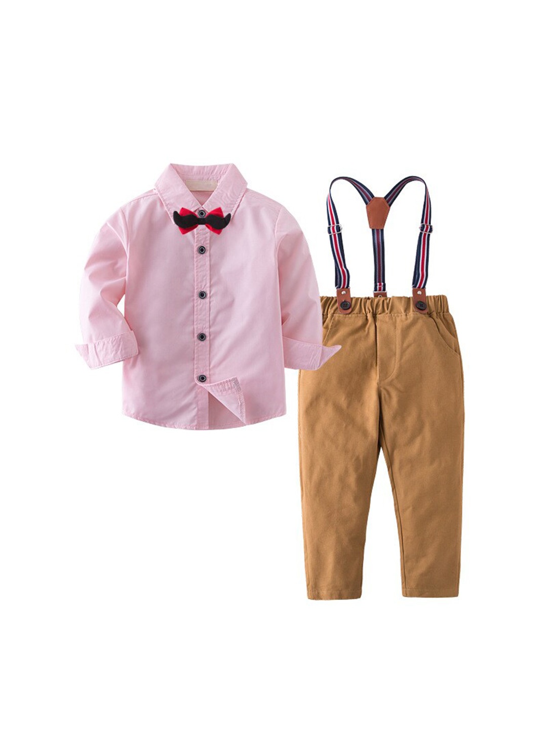 

StyleCast Boys Pink Shirt Collar Shirt & Trouser With Suspenders